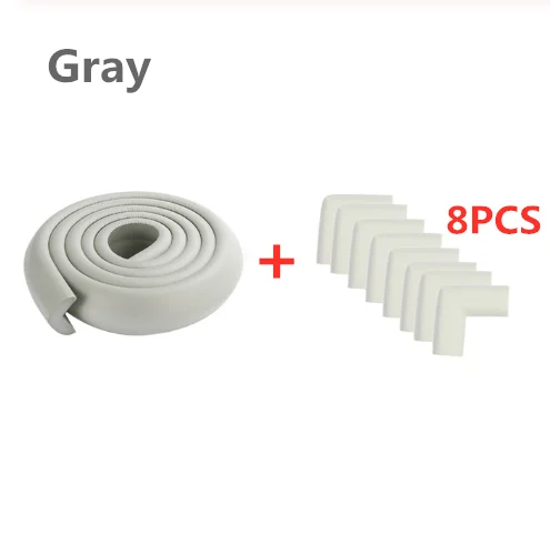 2M Baby Safety Corner Protector Children Protection Furniture Corners Angle Protection Child Safety Table Corner Protector Tape - Цвет: Gray-8pcs
