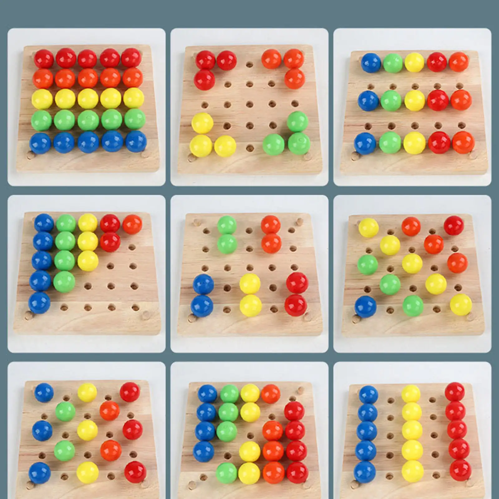 Mushroom Nails Mosaic Toy Pegboard Building Bricks Teaching Aids 3D DIY