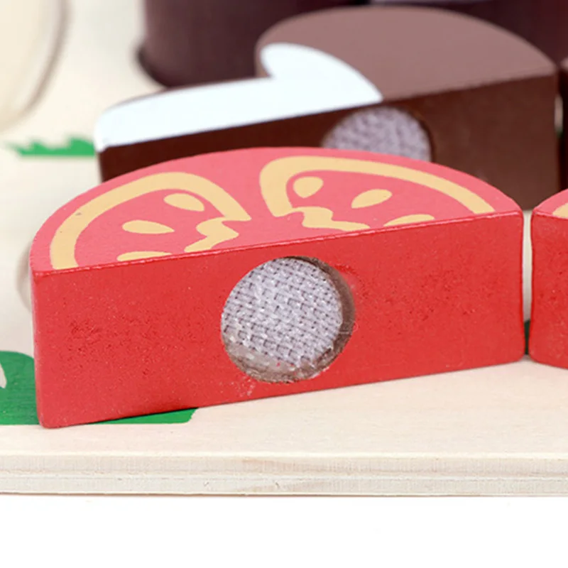 Wooden Toy Kitchen Cut Fruits Vegetables Dessert Kids Cooking Kitchen Toy Food Pretend Play Puzzle Educational Toys for Children