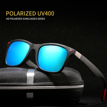 

Hot Sale Polarized Sunglasses Men Women Classic Square Plastic Driving Sun Glasses Male Fashion Black Shades UV400 zonnebril