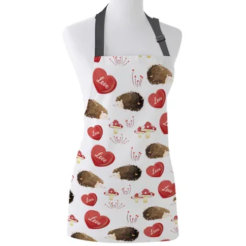 

Cute Hedgehogs And Hearts Apron Adult Kids Bibs Home Cooking Baking Restaurant Kichen Aprons for Woman Cleaning Apron