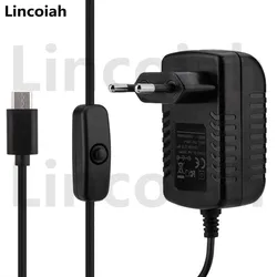 Universal Type-C USB Power Adapter Charger with Switch Button, AC 100-240V to DC 5V 3A Output - 5V 3A Type-C (With button)