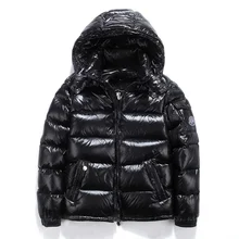 New Glossy Down Jacket Men 's Short Winter Hooded Thickened Warm-Keeping and Cold-Proof Long Sleeve Cardigan Jacket