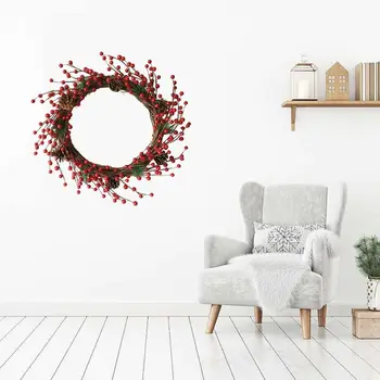

Artificial Flowers Red Berries Wreath Spring Wreath Outdoor for Front Door Q39B