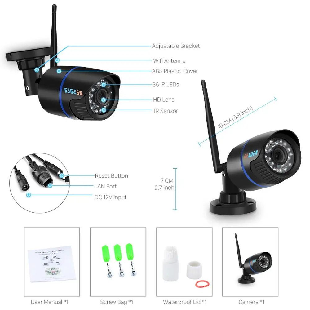 BESDER 5MP Беспроводная ip камера ночного видения 720P ONVIF для наружного наблюдения Wifi со