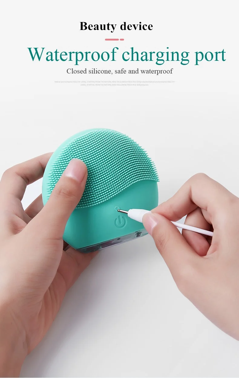 Силиконовая Водонепроницаемая Очищающая щетка для лица, портативная Косметическая Массажная щетка для лица, эргономичная ручка, устройство для омоложения кожи