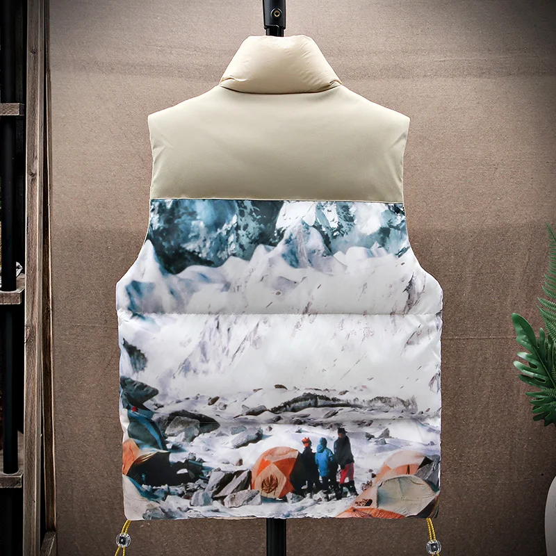 Fashion Men's Sleeveless Vest Jackets 2023 Autumn Winter Casual Slim Warm Cotton-Padded Coat Youth Streetwear Thicken Top Parkas