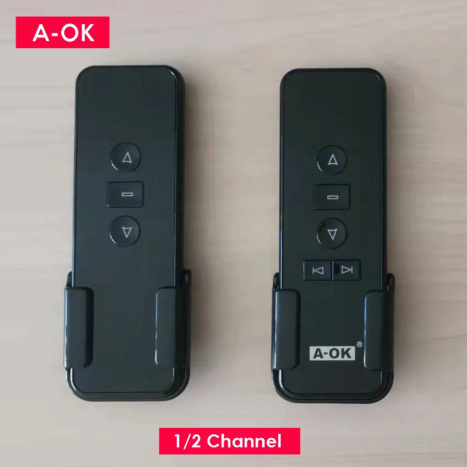 Original A-OK RF433 Remote Controller AC123-01 AC123-02 for A-OK RF433 Curtain Motor/Tubular Motor,Black Color,Wireless Control