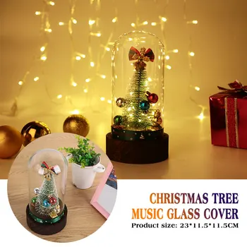 

2019 Christmas Lampshade Glass Music Box Christmas Glass Cover Beautiful Gift Artificial Christmas Tree for Party Drop Shipping