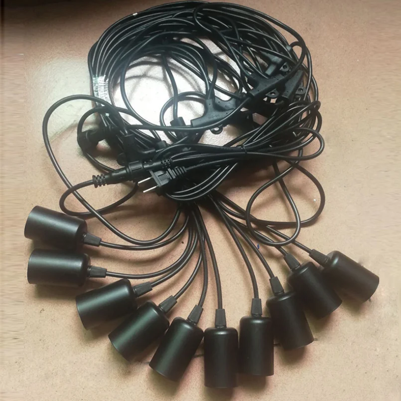 Занавес E27 Adsion струнные огни кафе праздники Декор DIY лампы