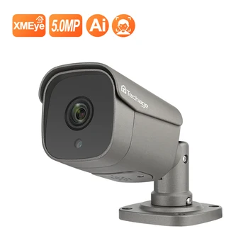

Techage 5MP FULL HD Security POE IP Camera Two Way Audio AI Camera Outdoor Waterproof Video Surveillance for ONVIF NVR System