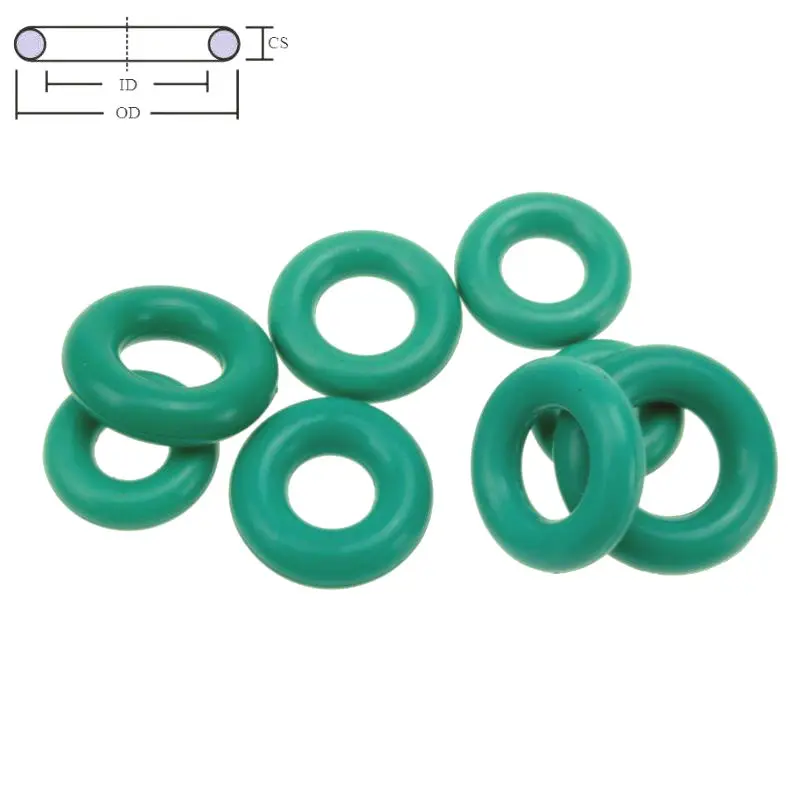 Green FKM Fluorine Rubber O Ring O-Ring Oil Sealing Gasket CS 3.1mm OD 10-70mm