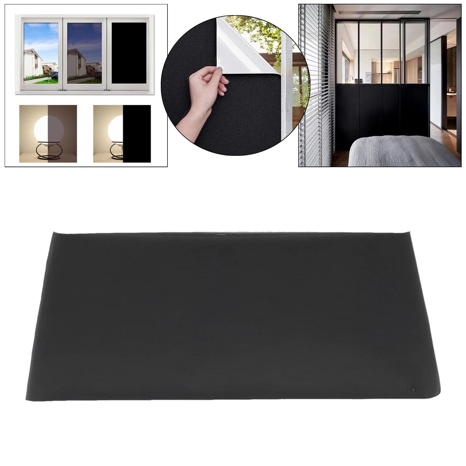 Static Cling Total Blackout Window Film Privacy Room Darkening Tint Black Cover for sale online 
