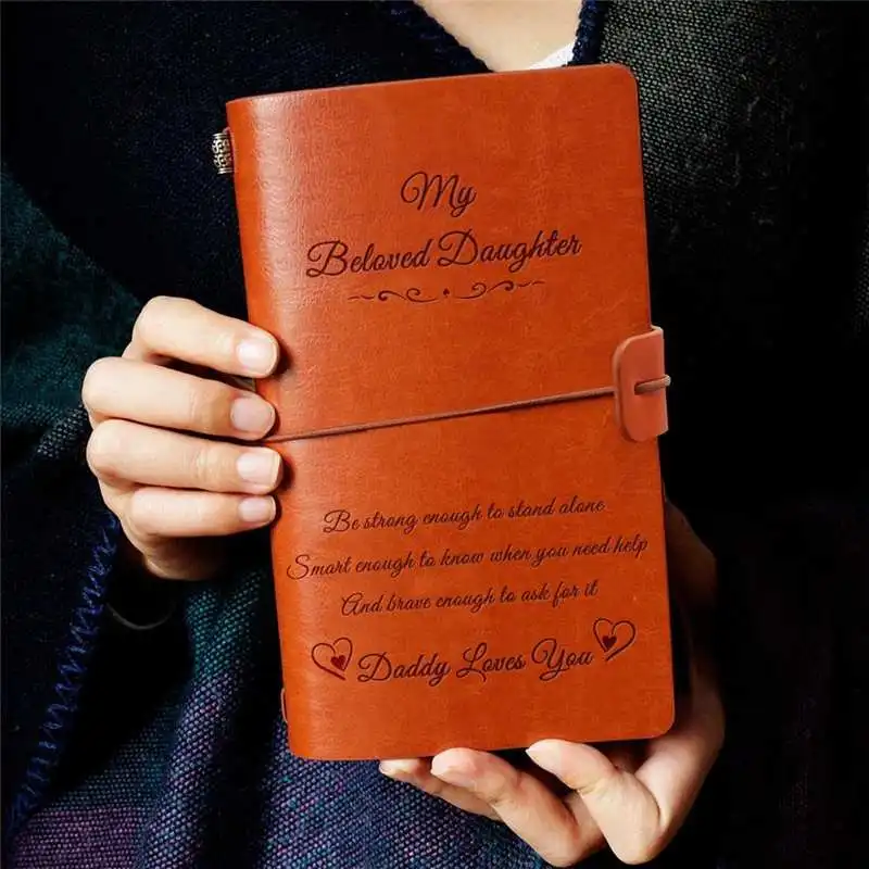 

200X120mm Engraved Leather Journal Notebook Diary To My Beloved Daughter Daddy Loves Engraved Notebook Diary