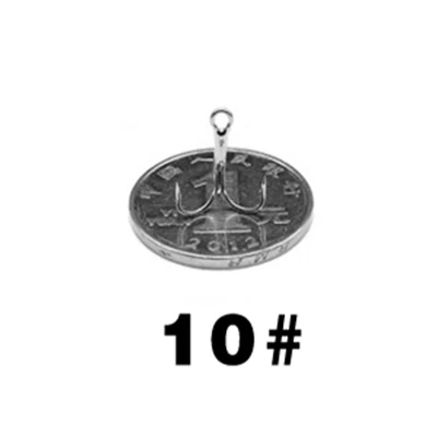 10 Высокое Качество рыболовные крючки 10 шт./лот 2/4/6/8/10/12/14/16# Черный Высокое Сталь три крючки и рыболовные принадлежности - Цвет: 10