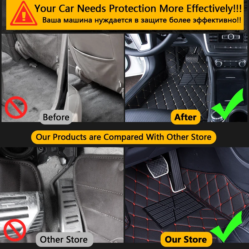  Custom Car Leather Floor Mats for Audi S7 4G8 Sportback 2012~2017 5 Seats Auto Foot Pad Carpet Acce