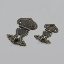 

1x Antique Metal Lock Decorative Hasps Hook Gift Wooden Jewelry Box Padlock With Screws Vintage Furniture Hardware
