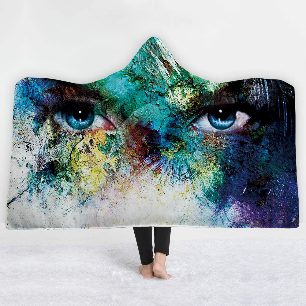 

Eye colorful Oil Painting Blankets hats soft bedroom sofa Blankets comfortable 3D twin full size European style Blankets