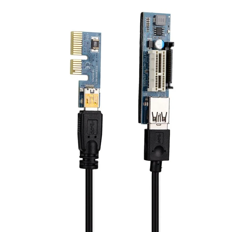 PCI-E X1 удлинитель PCI Express USB 3,0 адаптер Raiser PCIE 1X Riser Card USB 3,0 PCI-E SATA PCI E Riser PCI Express X1 в X1 слот