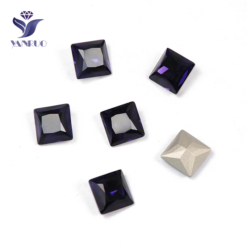 Purple Velvet Yanruo 4447 принцесса квадратный острый Назад DIY стеклянные стразы хрустальные пришивные камни для украшения из ткани - Цвет: Purple Velvet