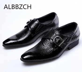

Luxury Patent Leather Dress Men Shoes Classic Black Wedding Shoes Men's Busines Work Quality Cow Leather Pointed Toe Derby Shoes