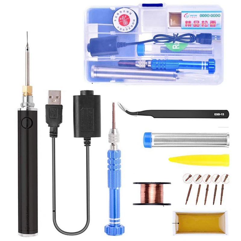 14Pcs 5V 8W Portable Wireless USB Charging Soldering Iron Welding Pen