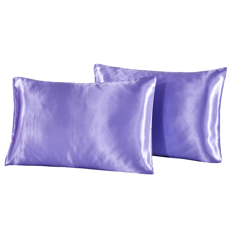 

2pcs Silk Pillow Case High Solid Color Sofa Office Decorative Cushion Covers 3 Sizes Pillowcase Cool Comfortable Pillow Cover