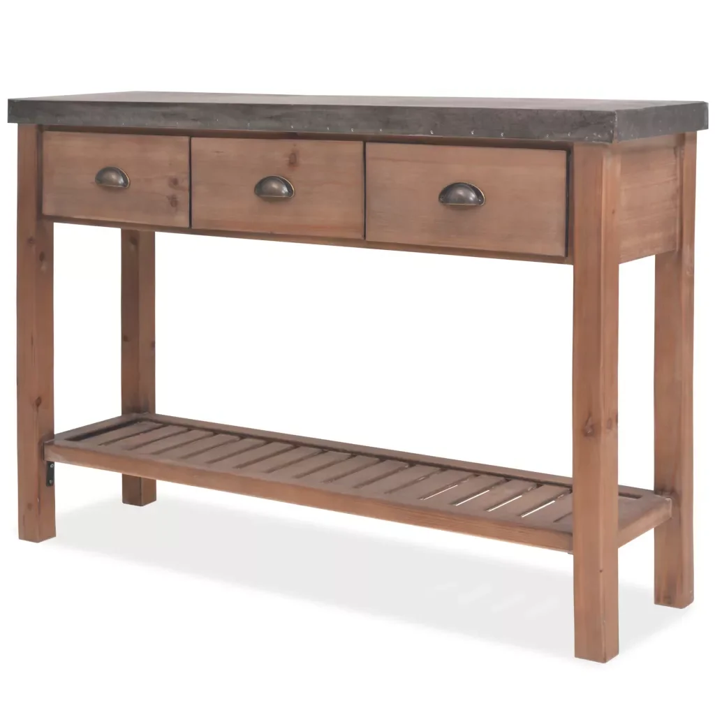 

Modern Console Table Solid Fir Wood 122x35x80cm Vintage Style for Living Room Bedroom Tables Storage Space Simple Fashion