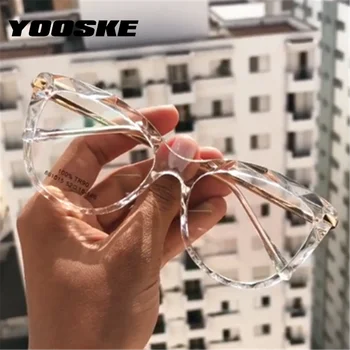 

YOOSKE Fashion Cat Eye Glasses Frames Transparent Eyeglasses for Women Sexy Frame Trending Style Brand Optical Computer Eyewear