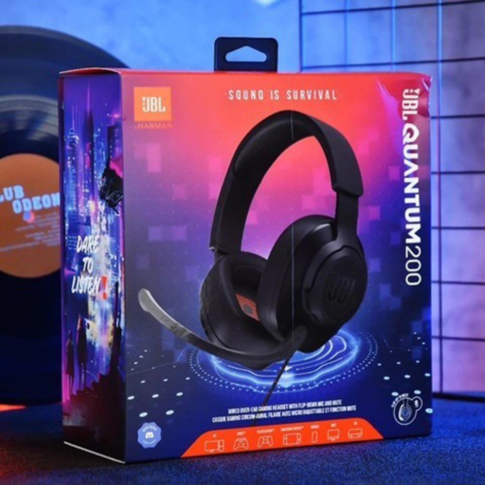 JBL QUANTUM 200 Circumaural Gaming Headset, Black Jbl Quantum 200