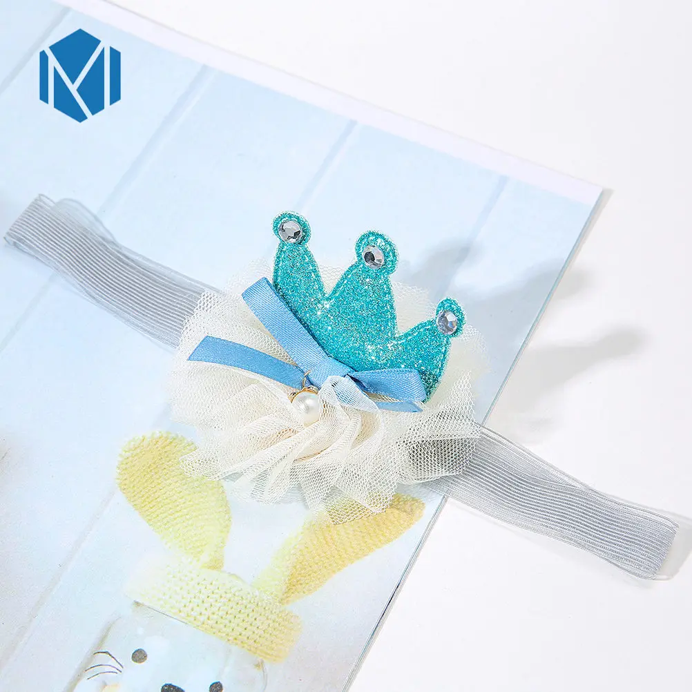 blue Детская повязка на голову с короной для малышей нарисованной длинноволосой девочкой, сильный на голову эластичная повязка для головы с нахлестом мягкой головкой Wrape аксессуары для волос принцессы повязка на голову, повязка на голову - Цвет: blue