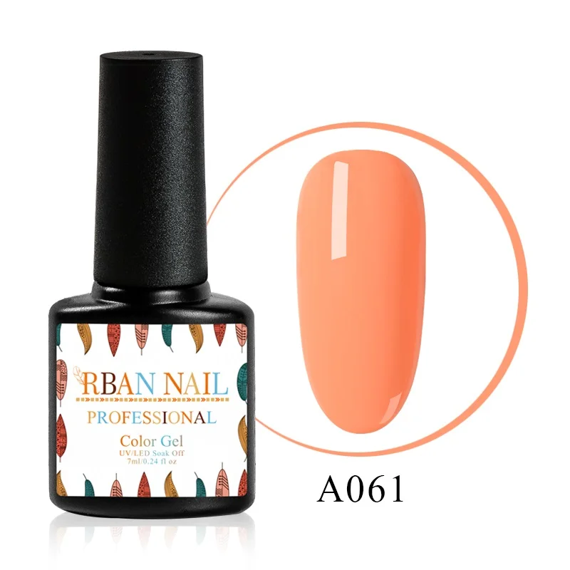 M30061 RBAN NAIL 7 мл оранжевый чистый цветной Гель-лак для ногтей замочить от маникюра УФ-гель лак DIY лак для ногтей украшение для ногтей - Цвет: M30061