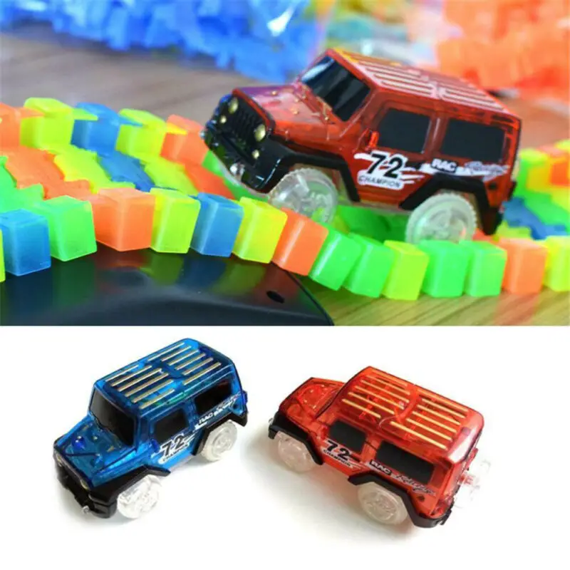 

2019 New Kids Toys Luminous Electric Rail Vehicle Track Jeep Car With LED Light Racing