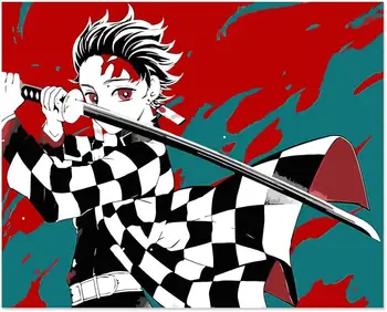 

Wall Art Printing By Numbers Anime Demon Slayer HD Kimetsu Canvas Home Decoration Painting Living Room Modular Picture