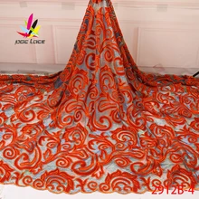 Бархатная ткань, вышивка для платья, оранжевое кружево, тяжелая большая нигерийская Французская ткань, новейший дизайн, дизайн, высокое качество