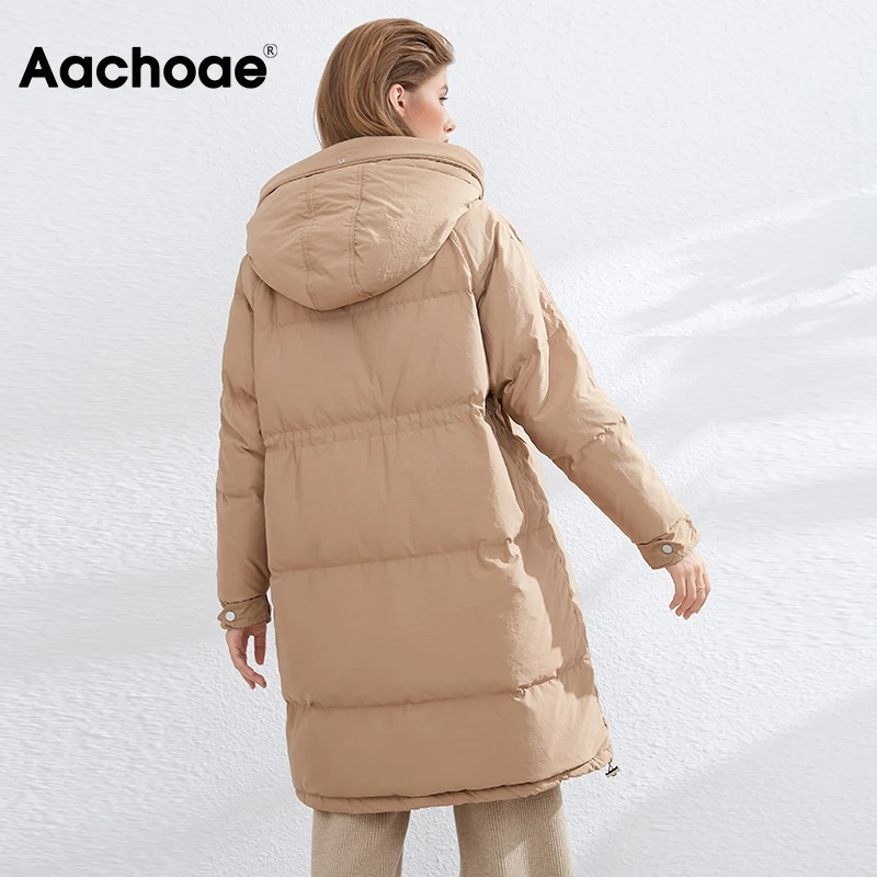 Aachoae Winter Women White Duck Down Jackets Coats