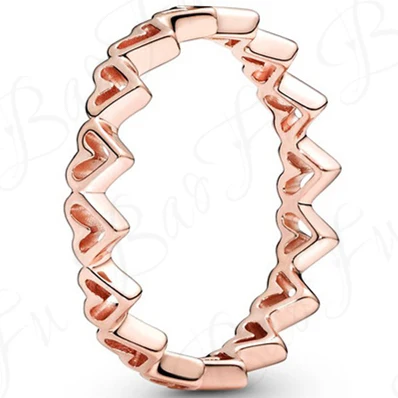 pandora charm bracelet BaoFu 925 Sterling Silver Ring Rose Color Series Love Friendship Banquet Suitable for Original Ladies High Jewelry gold ring 925 Silver Jewelry