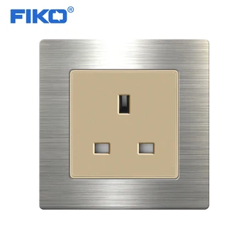 

FIKO 13A UK socket stainless steel panel home hotel standard ，Household stainless steel panel 86mm*86mm With wall power socket