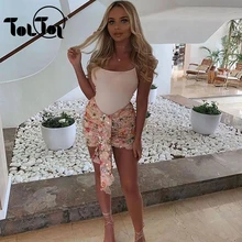 Элегантные цветочные юбки с пайетками женские шикарные Асимметричные спереди короткая юбка со складками сексуальная одежда для вечеринок костюмы юбки