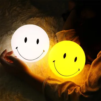 

Smile LED Night Light Smiley Face Table Desk Lampara Bedroom Bedside Baby Sleeping Eye Protection Lampara Children's Room Lights