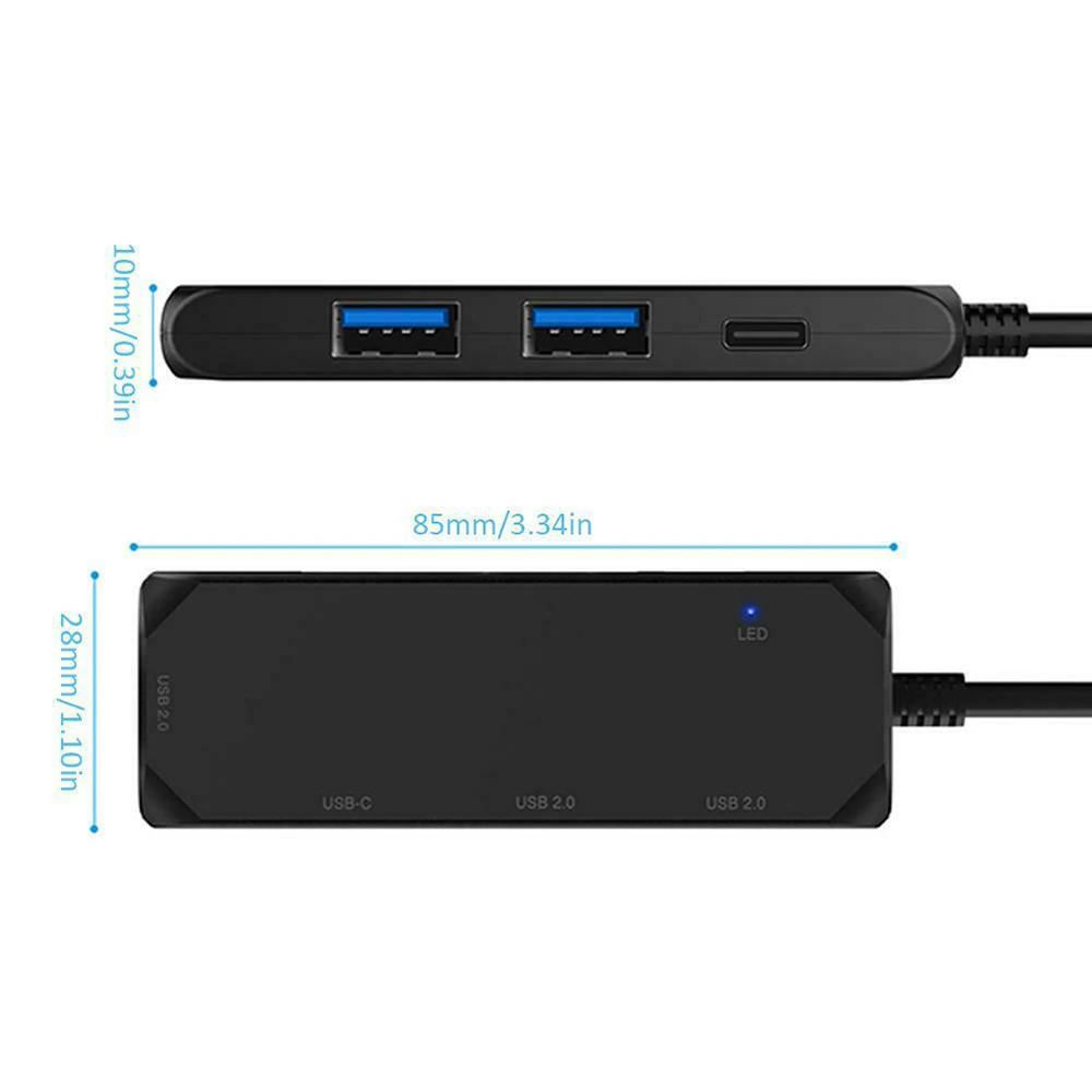 Высококачественный Type-C2.0 четырехпортовый концентратор портативный USB один для четырех расширителей с зарядным портом