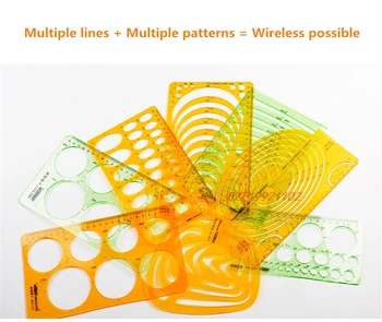 

1 pcs various shapes drawing templates elliptical geometric arc multifunction ruler