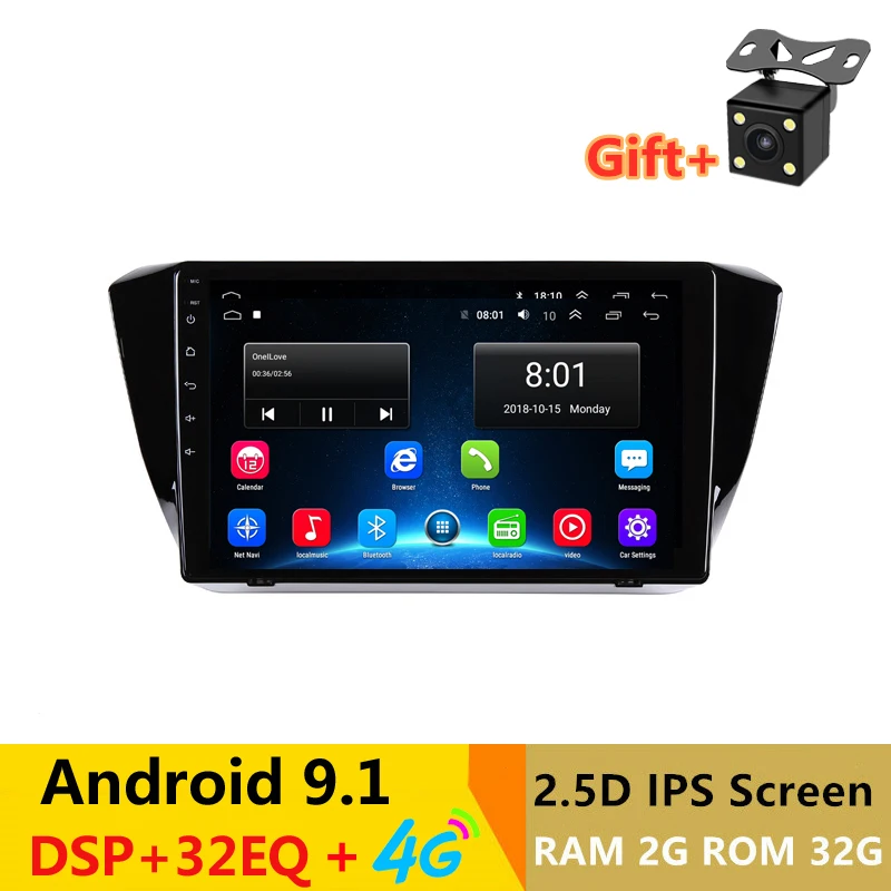 Discount 10" 2.5D IPS Android 9.1 Car DVD Multimedia Player GPS For Skoda Superb 2016 2017 18 audio car radio DSP 32EQ stereo navigation 0