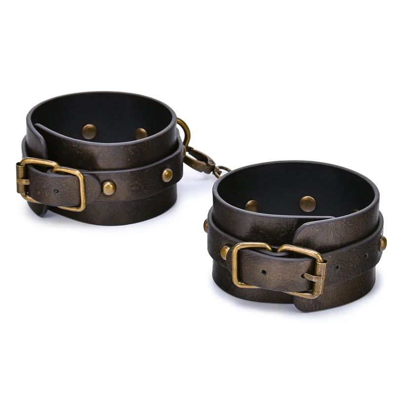 Brown Vintage Genuine Leather Ankle Cuffs Sex Bdsm Bondage Restraints Sex Accessories Sex Toys For Woman Couples Erotic Games