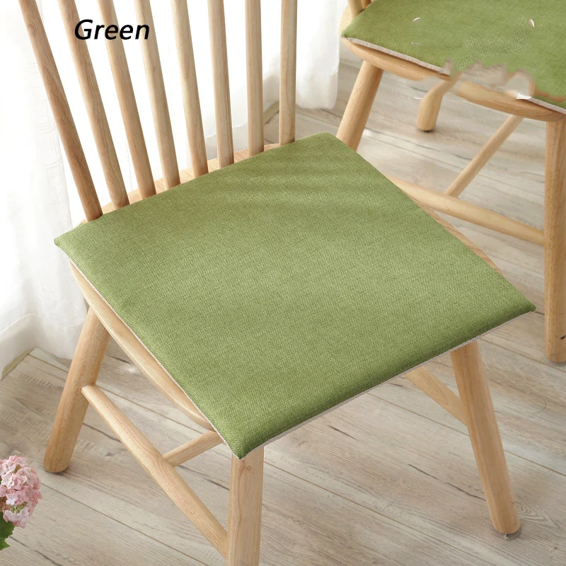 1 шт. 40x40 см Нескользящая квадратная однотонная мягкая удобная хлопковая подушка для сиденья для ресторана, офиса, дома, стула - Цвет: green
