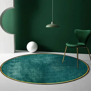 

Modern Nordic Simple Light Luxury Emerald Green Retro Living Room Bedroom Hanging Basket Chair Round Floor Mat Carpet