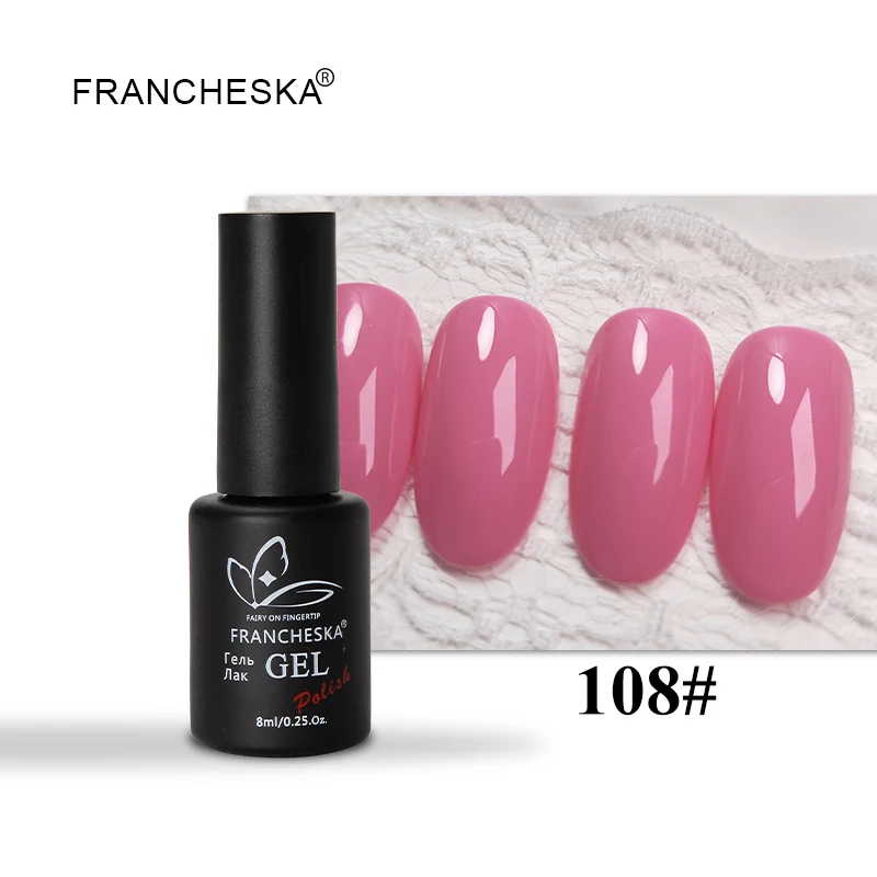 Francheska резиновое Базовое покрытие верхнее покрытие базовый топ набор oje Унас гель лак nagels spulletjes дизайн ногтей lakiery hybrydowe гель лак - Цвет: Color UV gel 108
