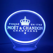 3d светодиодный ночной Светильник Moet Et Chandon шампанского, лампа для внутреннего украшения, меняющая цвет, сенсорный датчик, пульт дистанционного управления, лампа
