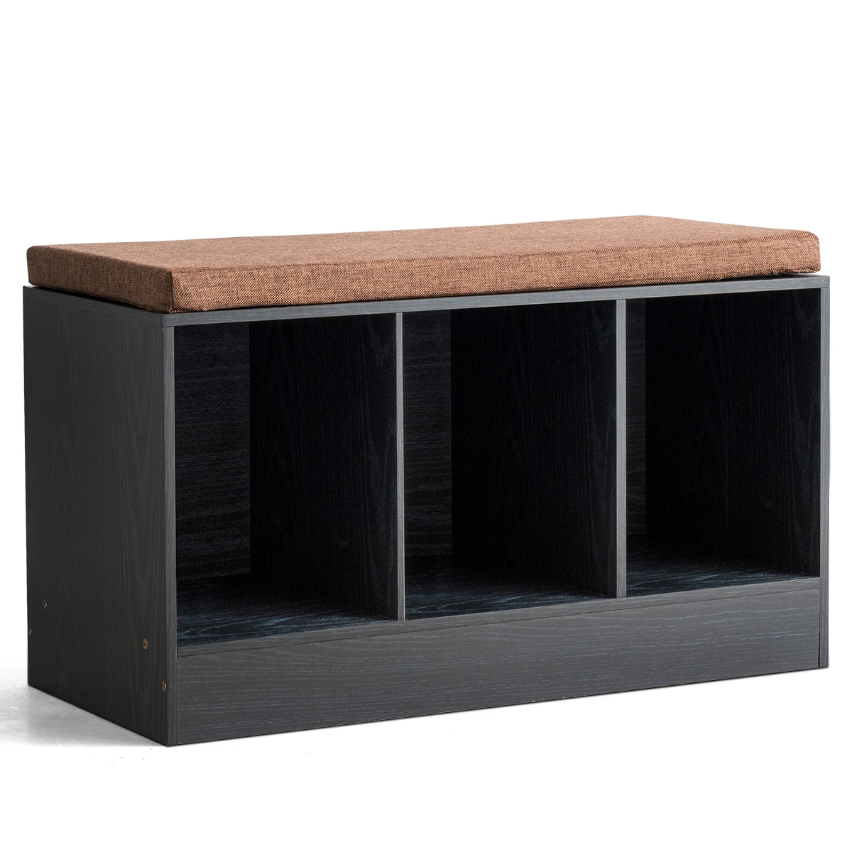

3-Cube Storage Box Organizer Shoe Bench w/ Padded Cushion Home Toys Decorations
