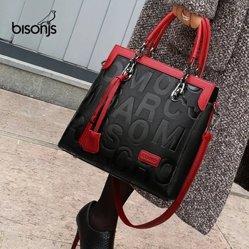 

BISONJS Lady bags Office Handbags 2020 summer Fashion Shoulder bag Trendy big bag wholesale luxury handbags women bags designer